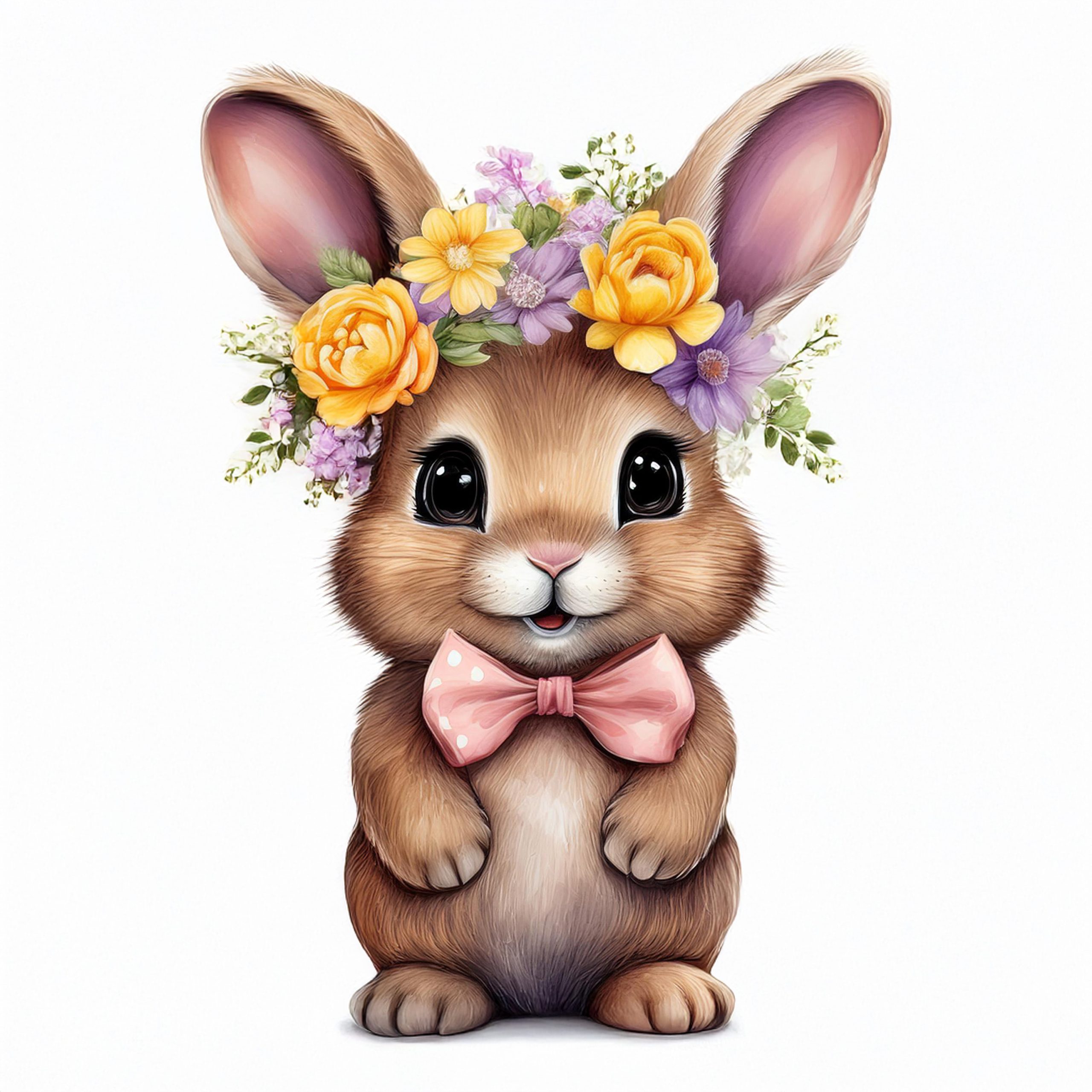 Biscuit Pâques Lapin Fleurs
