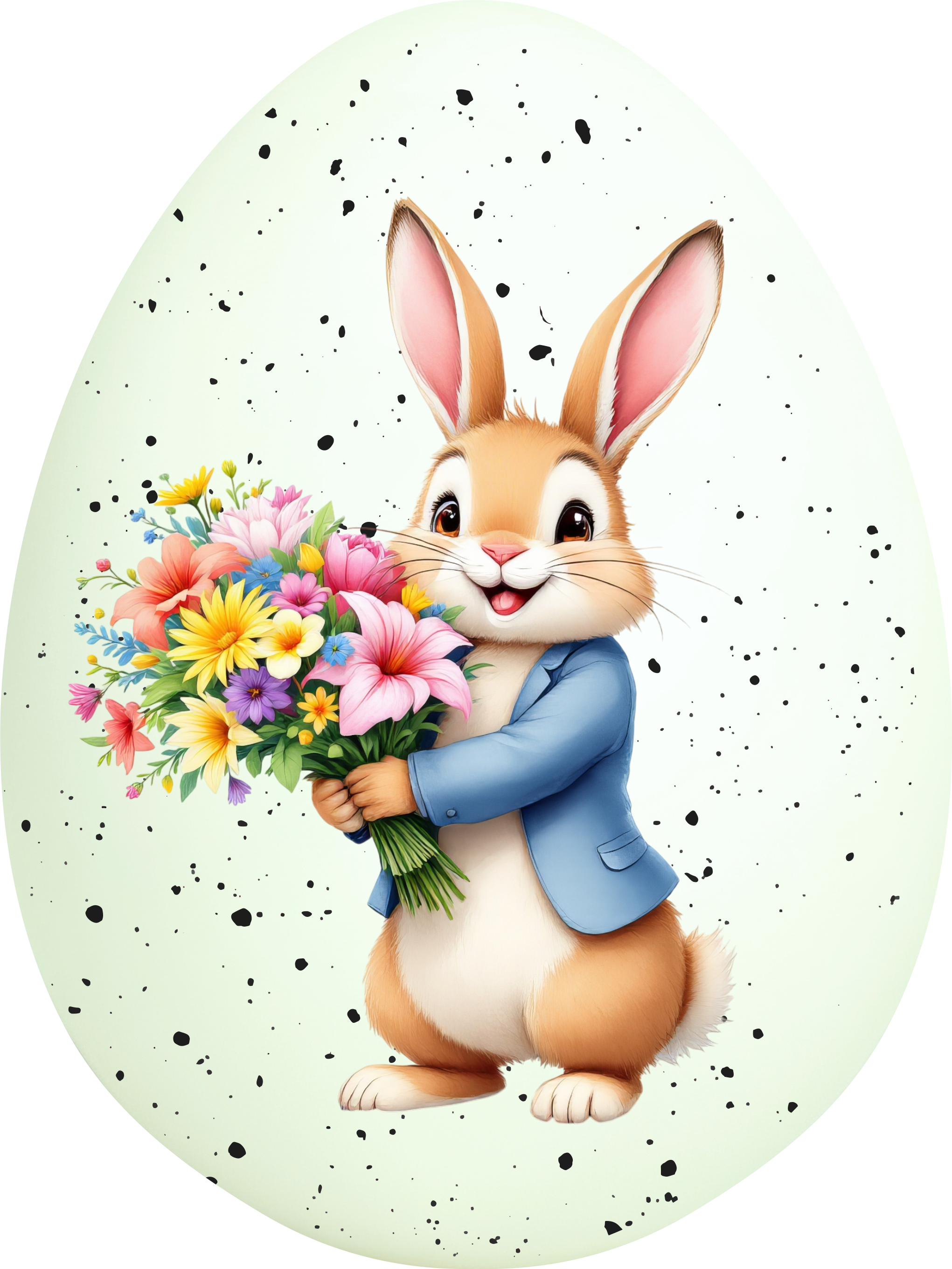 Biscuit Pâques Lapin Bouquet de fleurs