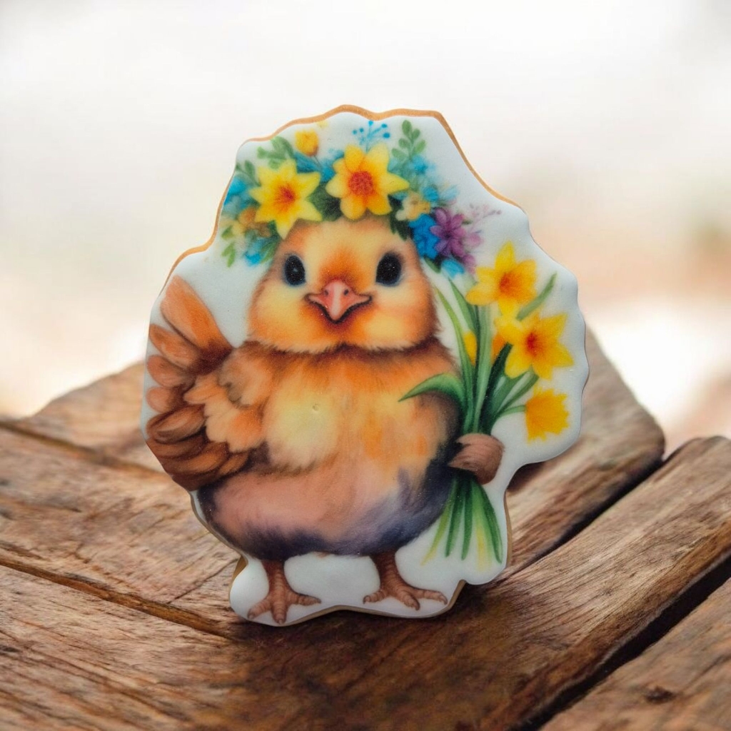 Biscuit Pâques Poussin Fleurs – Image 2