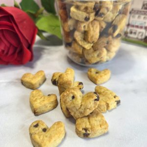 Mini cookies cœur aux pépites de chocolat