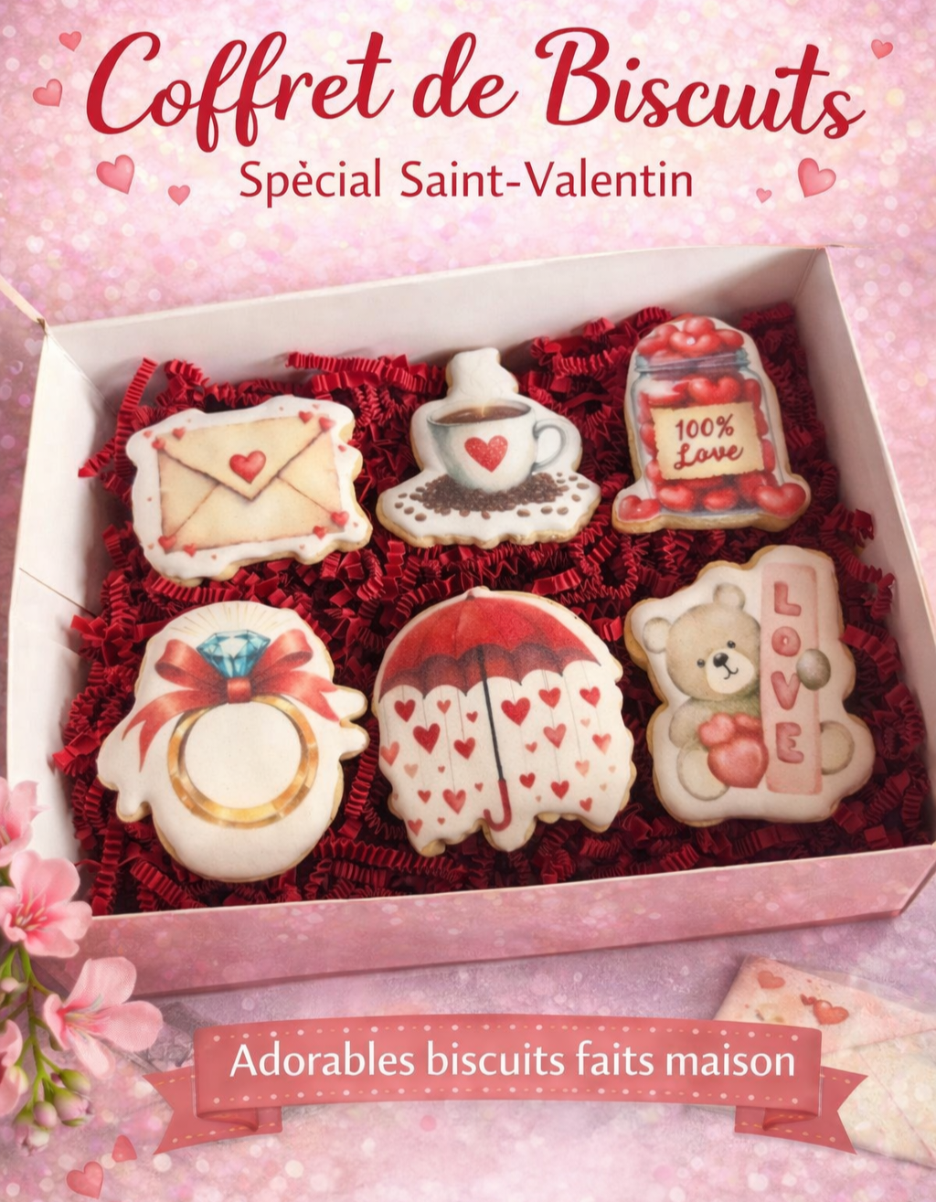 Coffret de 6 biscuits - Édition Love